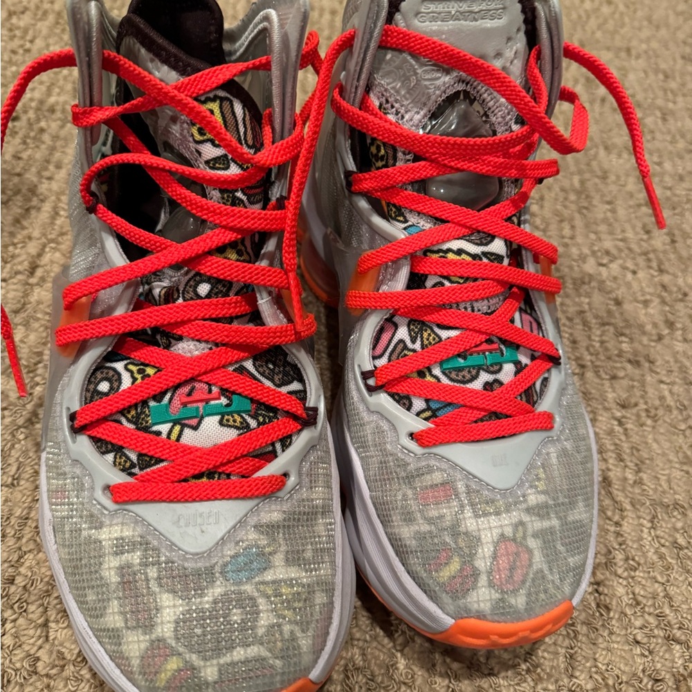 Lebron basketball shoes “Fast Food edition” orange and grey